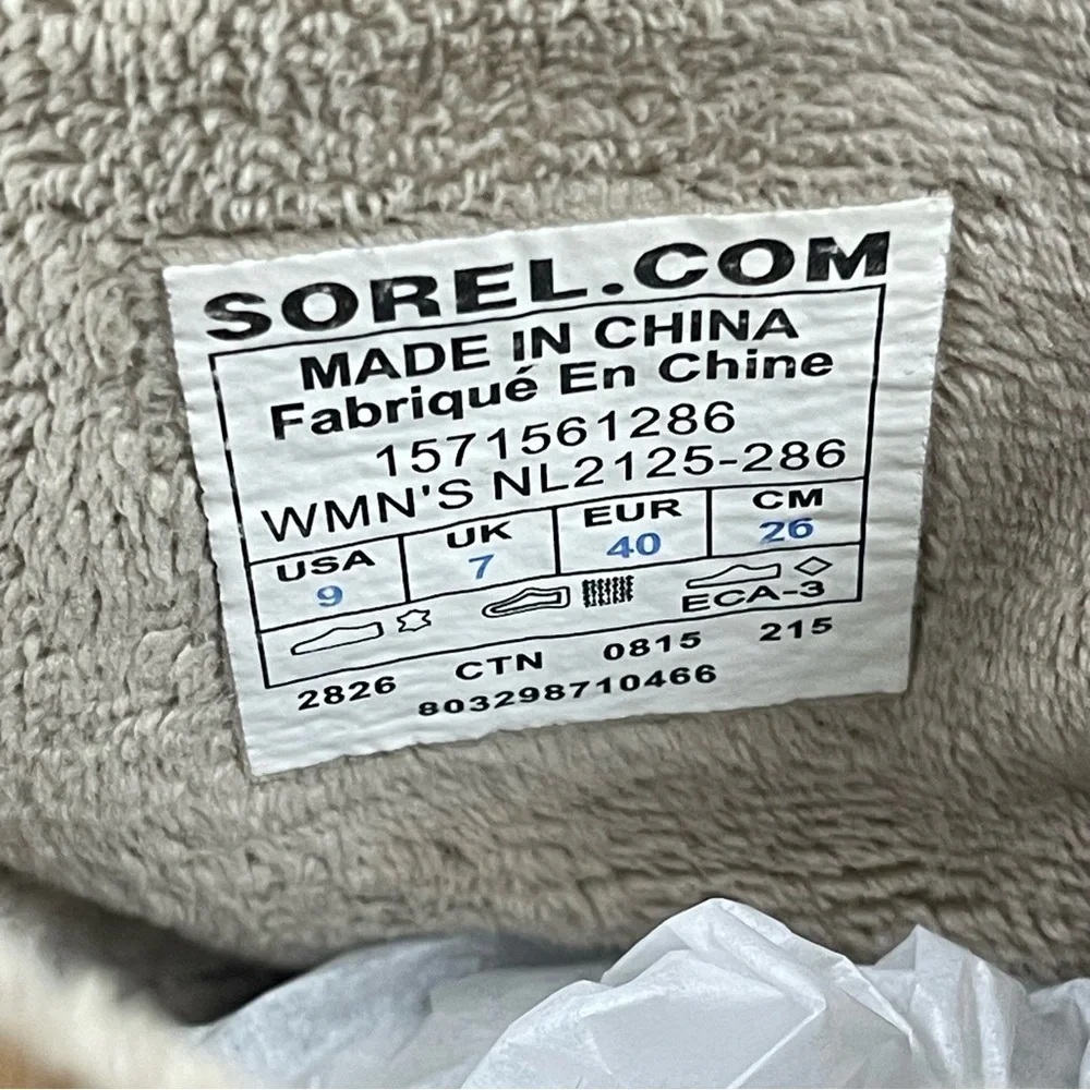 Sorel Women's Size 9 Winter Fancy Lace Mid Calf Boot Suede Leather Waterproof